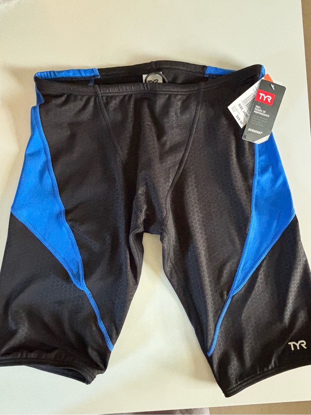 TYR Men's Black and Blue Athletic Swim Jammers